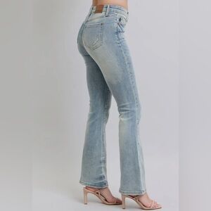 Judy Blue Jeans Mr. Tinted Pin Tack Detail Flare Denim NWT